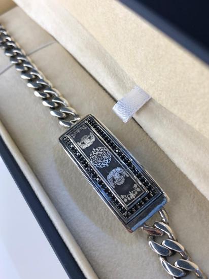 Erkek Gümüş Bileklik - Çift Selçuklu Kartalı İşlemeli Gurmet Model Erkek Bileklik • Işıklı Kutuda