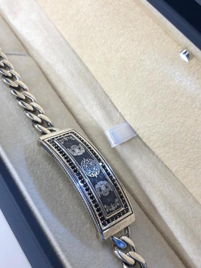 Erkek Gümüş Bileklik - Çift Selçuklu Kartalı İşlemeli Gurmet Model Erkek Bileklik • Işıklı Kutuda