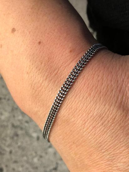 Erkek Gümüş Bileklik - 4mm Ezme Tilki Old Money İtaly Luxury Erkek Bileklik • Işıklı Kutuda