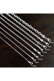 Vog 1.5mm Force Zincir 925 Ayar Unisex Gümüş Kolye