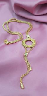 Vog Çeyrek Ve Gram Takılan Şık Tasarım Altın Görünümlü 24 Ayar Kaplama Kolye 