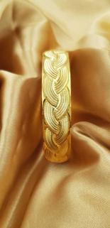 Vog 24 Ayar Altın Kaplama 15 Mm Örgü Bilezik 