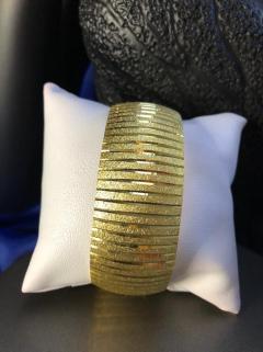 Kadın Altın Kaplama Bilezik -  30mm Lazer Kesmesi Mega Boy 24 Ayar Altın Kaplama Bilezik 