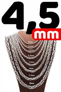 4.5mm Yuvarlak Kral Model 925 Ayar Gümüş Kolye