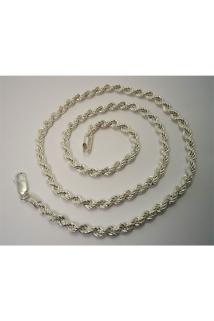 4.5mm Orta Kalınlık Burma Halat Model Zincir 925 Ayar Unisex Gümüş Kolye