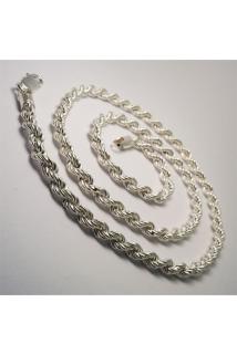 4.5mm Orta Kalınlık Burma Halat Model Zincir 925 Ayar Unisex Gümüş Kolye