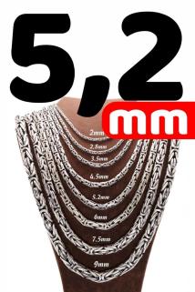 5.2mm Yuvarlak Kral Model 925 Ayar Erkek Gümüş Kolye