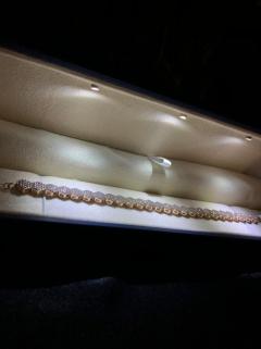 VOG 6 KÖŞELİ SU YOLU ZİRCONİA TAŞLI ROZE RENK 925 AYAR GÜMÜŞ BİLEKLİK