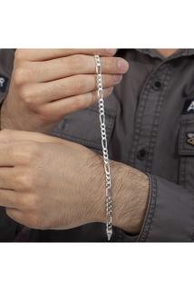 VOG 6mm Figaro Model 925 Ayar Gümüş Erkek Bileklik Künye SARI,ROZE SEÇENEĞİ 