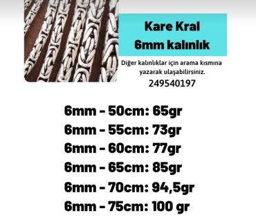 6Mm Kare Kral Model 925 Ayar Gümüş Zincir Kolye