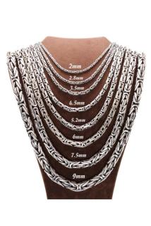 7.5mm Yuvarlak Kral Model 925 Ayar Erkek Gümüş Kolye 