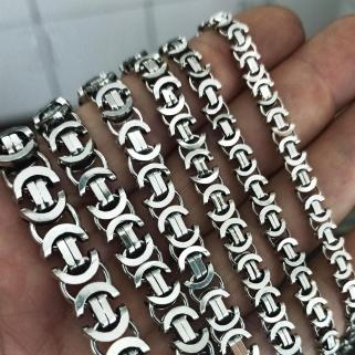 7mm 925 Ayar Gümüş Erkek Bileklik Künye Oksitli Euro Kral Model