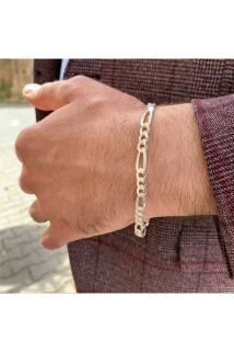 VOG 7mm Figaro Model 925 Ayar Gümüş Erkek Bileklik Künye SARI,ROZE SEÇENEĞİ 