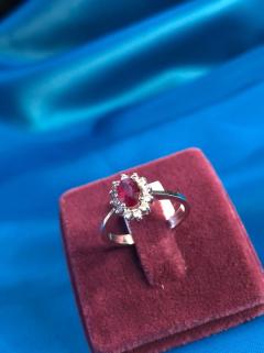 VOG ANTURAJ MODEL YAKUT VE PIRLANTA 3’LÜ SET 14 AYAR ALTIN MADENLİ  EL İŞİ BAYAN SET