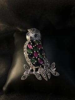 Daldaki Baykuş  925 Ayar Gümüş Sevgiliye - Eşe - Anneye - Arkadaşa Hediye Broş