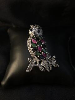 Daldaki Baykuş  925 Ayar Gümüş Sevgiliye - Eşe - Anneye - Arkadaşa Hediye Broş