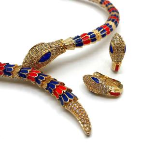 Vog Bulgari Model Yılan (SNAKE) Kolye Ve Küpe 1.Sınıf Vip Çelik