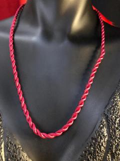 BORDO RENK İP HER TÜRLÜ KOLYE UCU TAKILAN UÇ KISMI PİRİNÇ KİLİT KISMI ÇELİK KOLYE