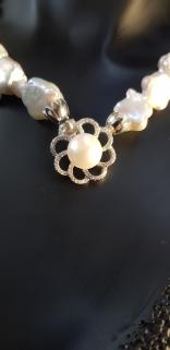 VOG BAROK İNCİ BROŞ 925 AYAR GÜMÜŞ KOLYE SARI,ROZE RENK SEÇENEĞİ