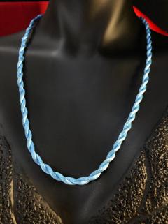 VOG BUZ MAVİSİ RENK İP HER TÜRLÜ KOLYE UCU TAKILAN UÇ KISMI PİRİNÇ KİLİT KISMI ÇELİK KOLYE