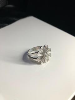 Vog Çicek Modeli Telkari 925 Ayar Gümüş Sevgiliye Eşe Anneye Hediye Yüzük