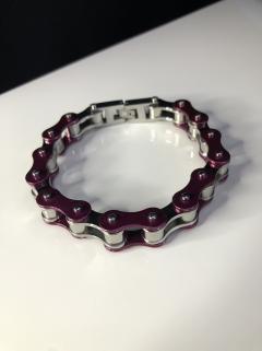 Vog Çelik Bisiklet Motosiklet Zinciri Erkek Bayan Mor Renk Çelik Bileklik