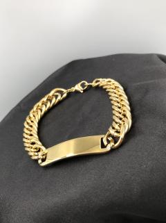 Vog Çelik Kişiye Özel İsim Yazılan Sevgiliye,Arkadaşa,Babaya SarıRenk Kalın Model Bileklik