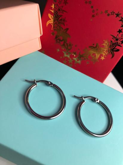 Vog 2.2mm Beyaz Renk Halka Küpe Sevgiliye,Anneye,Eşe,Arkadaşa Hediye Çelik Küpe