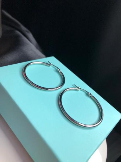 Vog 3.0mm Beyaz Renk Halka Küpe Sevgiliye,Anneye,Eşe,Arkadaşa Hediye Çelik Küpe