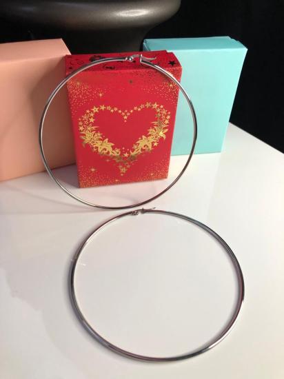 Vog 9.0mm Beyaz Renk Halka Küpe Sevgiliye,Anneye,Eşe,Arkadaşa Hediye Çelik Küpe