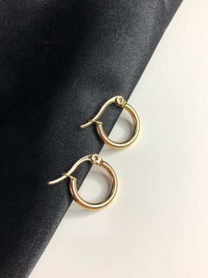 Vog 1.5mm Sarı Renk Halka Küpe Sevgiliye,Anneye,Eşe,Arkadaşa Hediye Çelik Ufak Boy Küpe