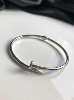 VOG CARTİER ÇİVİ MODEL ÇİFT BİLEZİĞİ  SEVGİLİ EŞ BİLEZİKLERİ BEYAZ RENK 925 AYAR GÜMÜŞ BİLEZİK