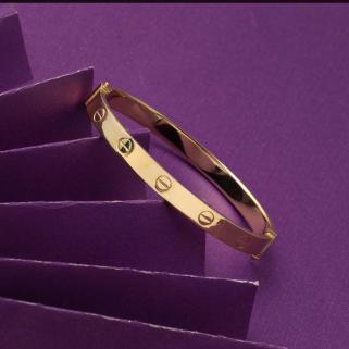 Vog 6MM Cartier Vidalı Model Kelepçe 925 Ayar Gümüş Sarı Renk Beyaz,Roze Seçeneği