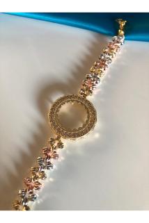 Vog Çeyrek Ve Gram Takılan 24 Ayar Altın Kaplama Dorika Toplu Bileklik