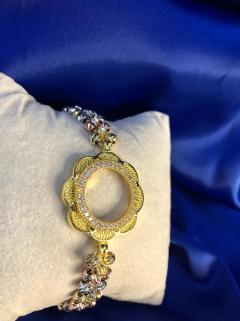 Vog Çeyrek Ve Gram Takılan Çiçek Model 24 Ayar Altın Kaplama Dorika Toplu Bileklik