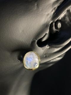 Vog Doğal El İşi Ay Taşı Anneye,Sevgiliye,Arkadaşa 925 Ayar Gümüş Sarı Renk Küpe