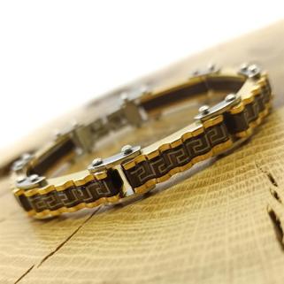 Vog Greek Çark Çelik Sarı Erkek Bileklik Künye