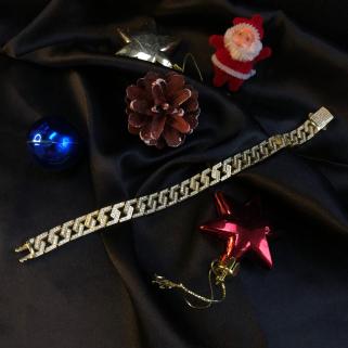 VOG FULL TAŞ DETAYLI SARI RENK GÜMÜŞ BİLEKLİK