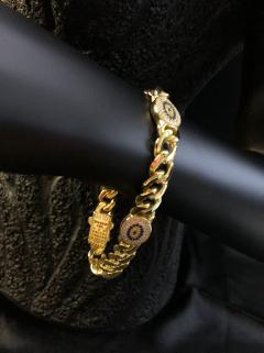 Vog Gözlü Zirkon Taşlı Sarı Renk 925 Ayar Gümüş Sevgiliye - Eşe - Anneye - Arkadaşa Hediye Bileklik