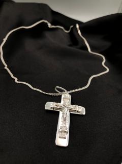 VOG HAÇ1 MODEL SERİSİ GÜRMET ZİNCİRLI BEYAZ RENK GÜMÜŞ KOLYE