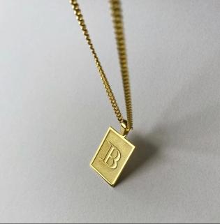 VOG HARF PLAKA KOLYE 925 AYAR GÜMÜŞ BEYAZ,SARI,ROZE RENK SEÇENEĞİ İLE