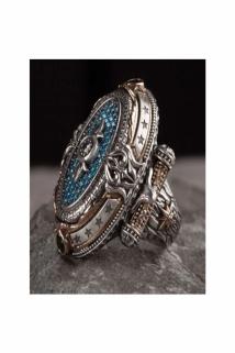 Erkek Gümüş Yüzük - Islam Usta Tasarımı Şaheste • Işıklı Kutuda • Sevgiliye • Eşe Yüzük