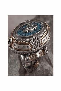 Erkek Gümüş Yüzük - Islam Usta Tasarımı Şaheste • Işıklı Kutuda • Sevgiliye • Eşe Yüzük