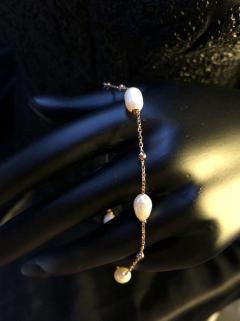 Kadın Gümüş Bileklik - İnci Top Rose Renk • Sevgiliye • Eşe • Anneye Hediye Bileklik