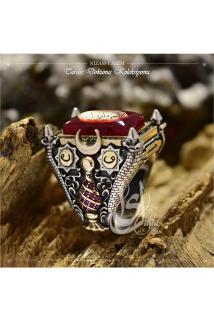 Erkek Gümüş Yüzük - Islam Usta Tasarımı Nizam-ı Alem • Işıklı Kutuda • Sevgiliye • Eşe Yüzük