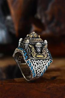 Erkek Gümüş Bileklik - Islam Usta Tasarımı Gümüş Camii Model • Işıklı Kutuda • Sevgiliye • Eşe Yüzük