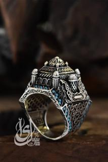 Erkek Gümüş Bileklik - Islam Usta Tasarımı Gümüş Camii Model • Işıklı Kutuda • Sevgiliye • Eşe Yüzük