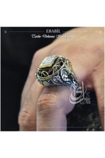 Vog Islam Usta Tasarımı Ebabil Gümüş Erkek Yüzük