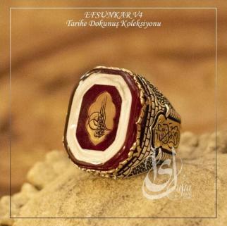 Erkek Gümüş Yüzük - Islam Usta Tasarımı Efsunkar Model 4 • Işıklı Kutuda • Sevgiliye • Eşe Yüzük