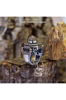 Erkek Gümüş Yüzük - Islam Usta Tasarımı Kubbetüs Sahra • Işıklı Kutuda • Sevgiliye • Eşe Yüzük